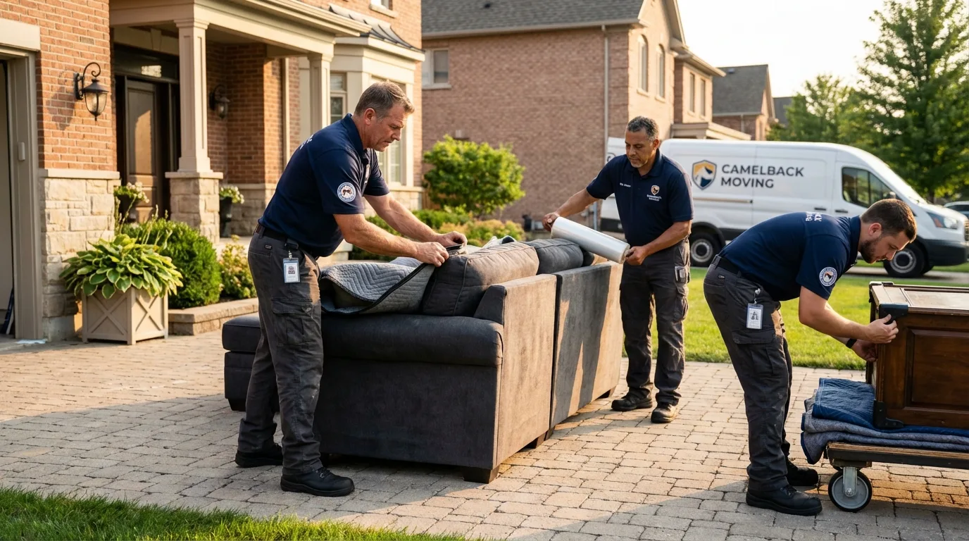 Large estate moving crew wrapping furniture in Pearson, GA
